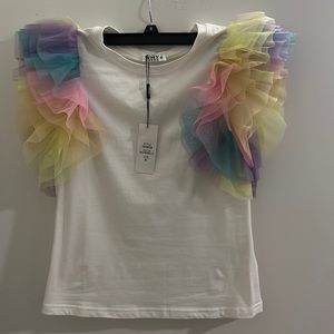Multi Color Ruffle Top Size Small